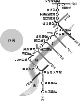 杭州地铁4号线一期工程18个站点